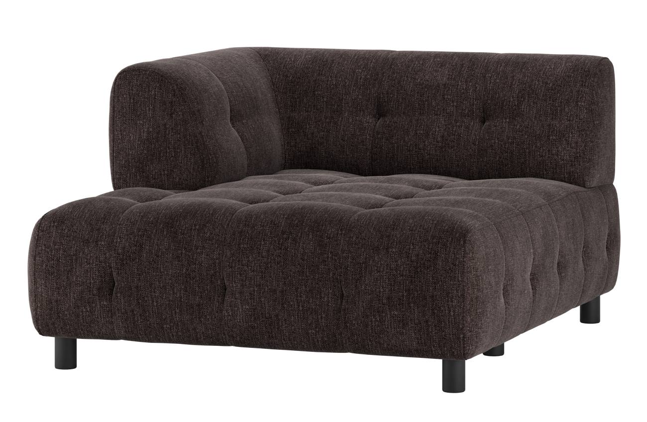 Modulsofa Louis Chaiselongue aus Flachgewebe Links, Braun