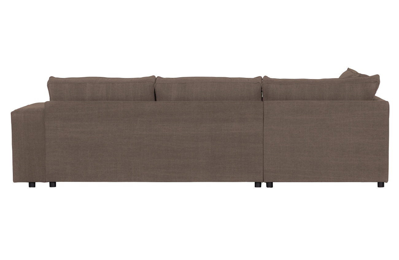 Ecksofa Randy aus Leinenstoff Links, Braun