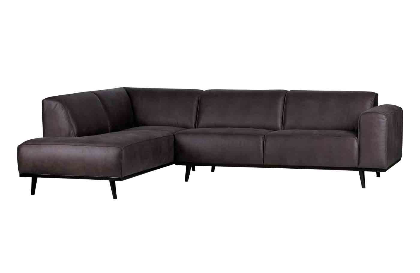 Ecksofa Statement Lederoptik, links Grau