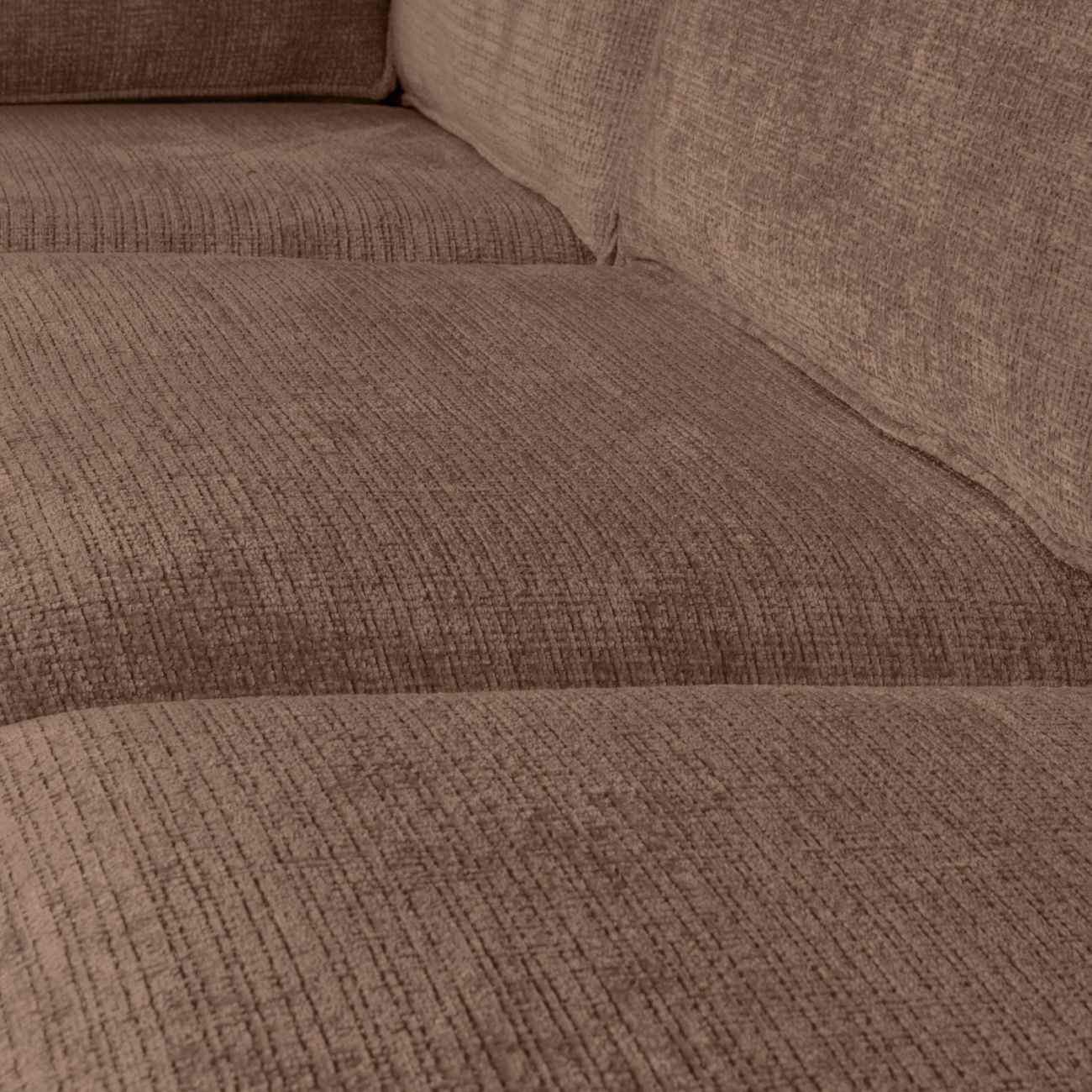 Ecksofa Hajo aus Chenille-Stoff Links, Mud