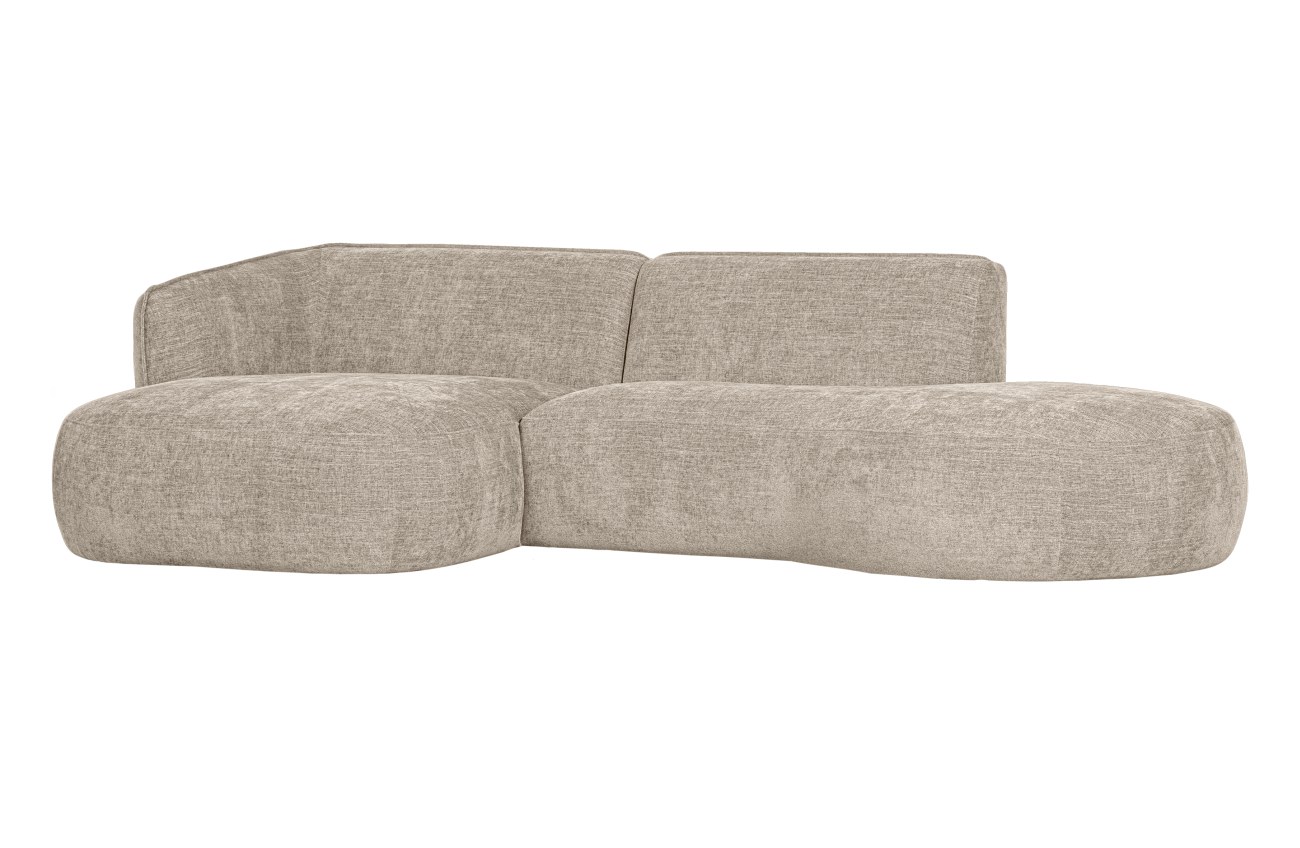 Ecksofa Polly aus Webstoff Links, Sand