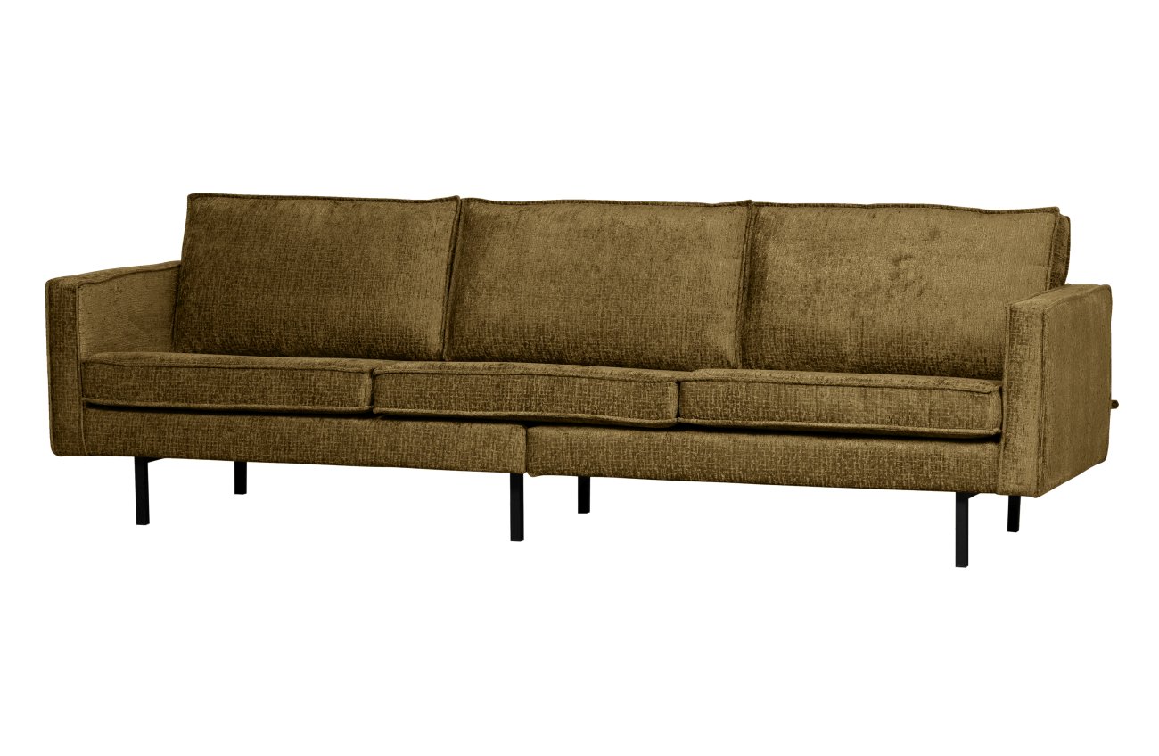 Sofa Rodeo 3 Sitzer aus Struktursamt, Brass