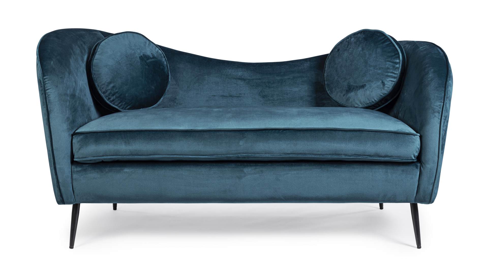 2-Sitzer Sofa Candis in Samt-Optik, Blau