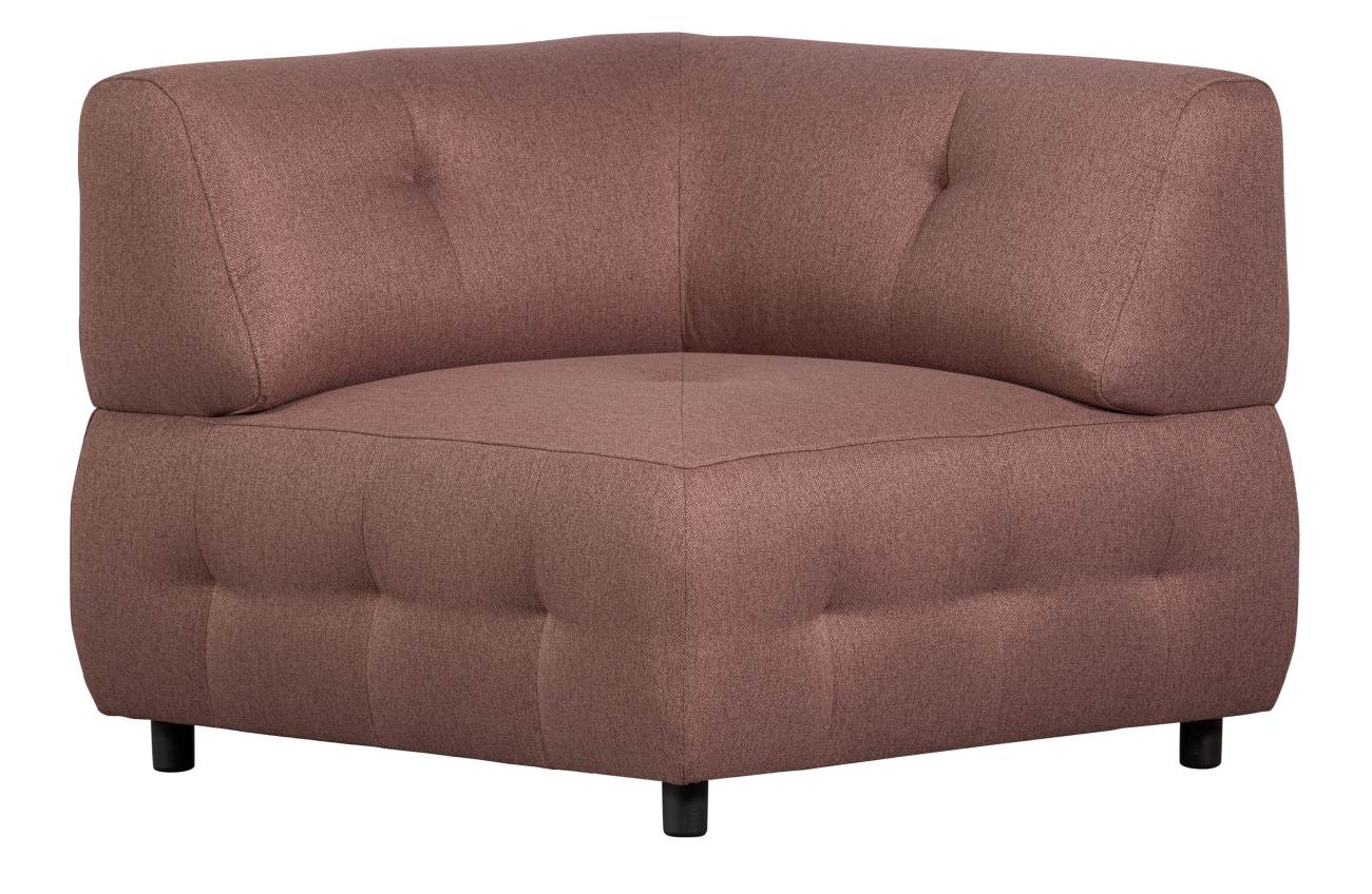 Modulsofa Louis Eck-Element aus gewebten Stoff, Rosa