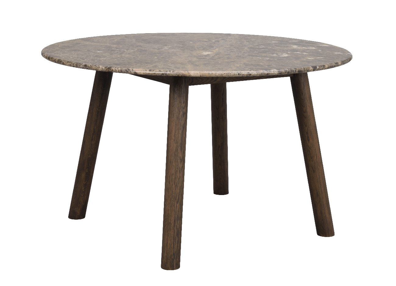 Esstisch Taransay Rund 125cm, Marmor Braun, Eiche Braun