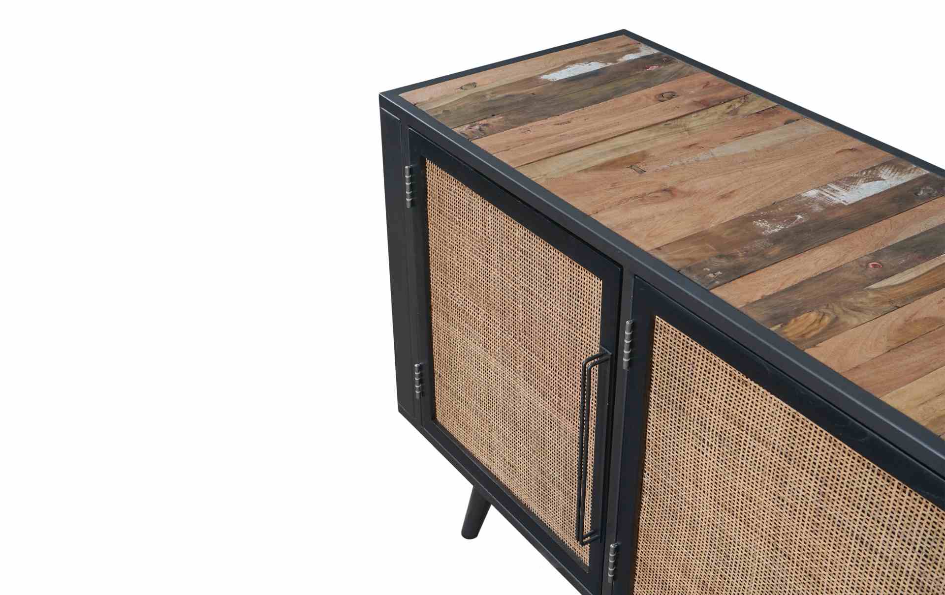 TV-Board Nordic Rattan mit 3 Türen, 160 cm