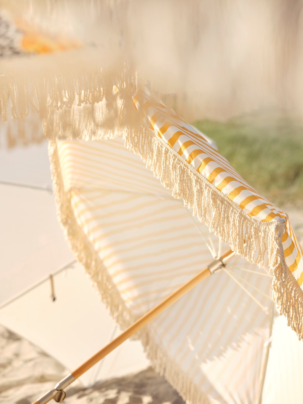 Sonnenschirm Gatsby Ø 185 cm, Gelb / Weiß