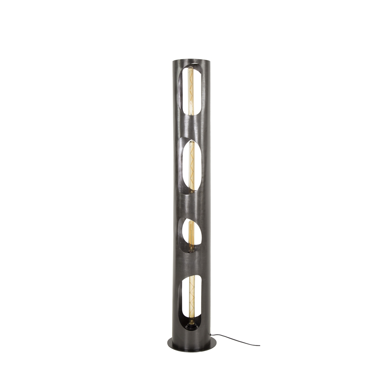 Stehleuchte Metorga, 4-flammig - Metall Schwarz-Nickel, Ø 20 cm, LED