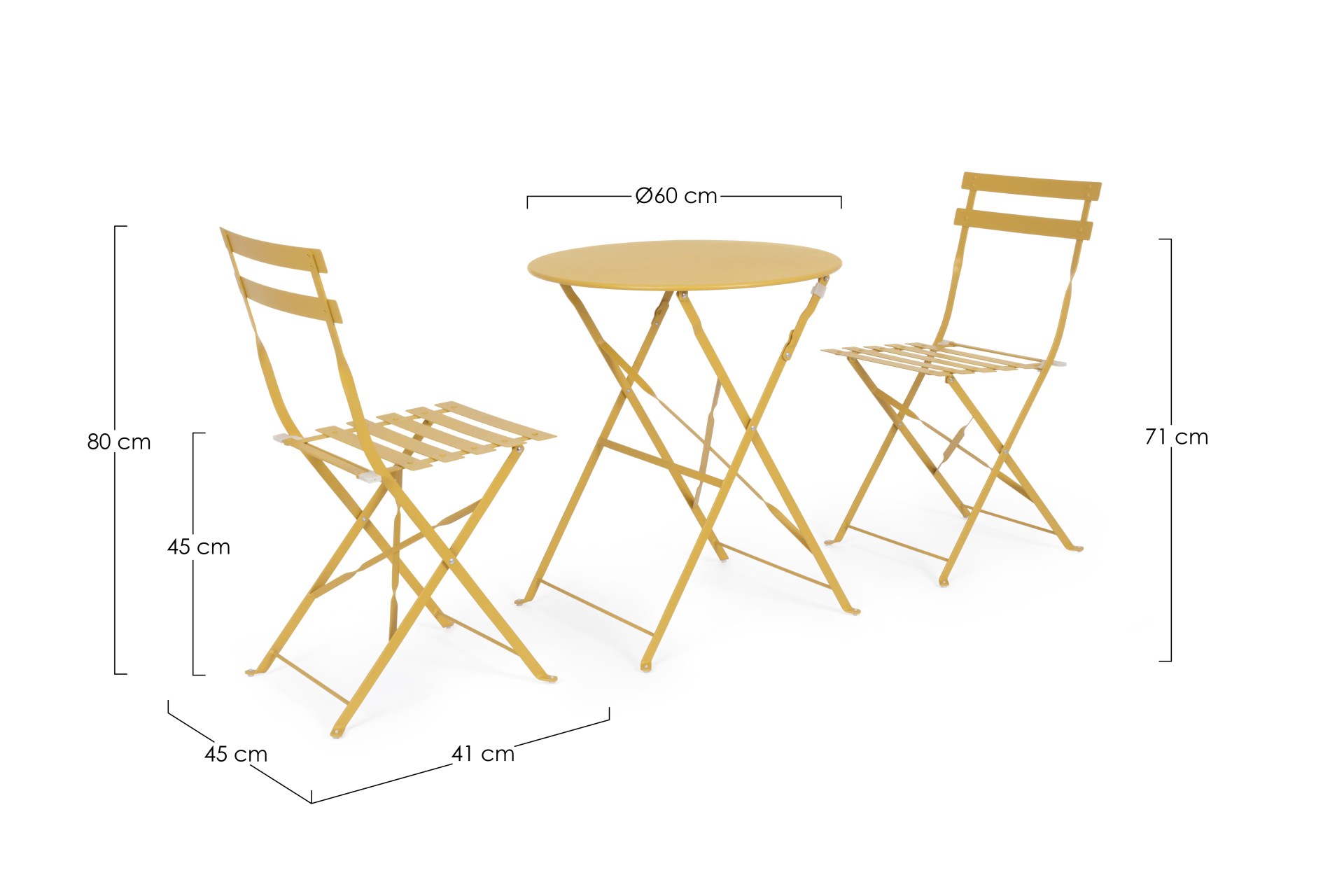 Gartenlounge Wissant aus Metall, Ocker