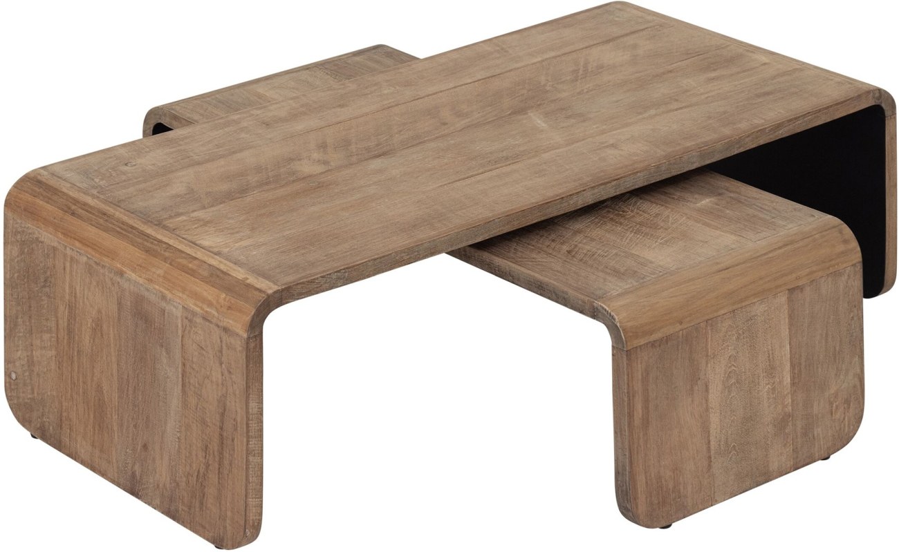 Couchtisch Set Evo aus recyceltem Teakholz