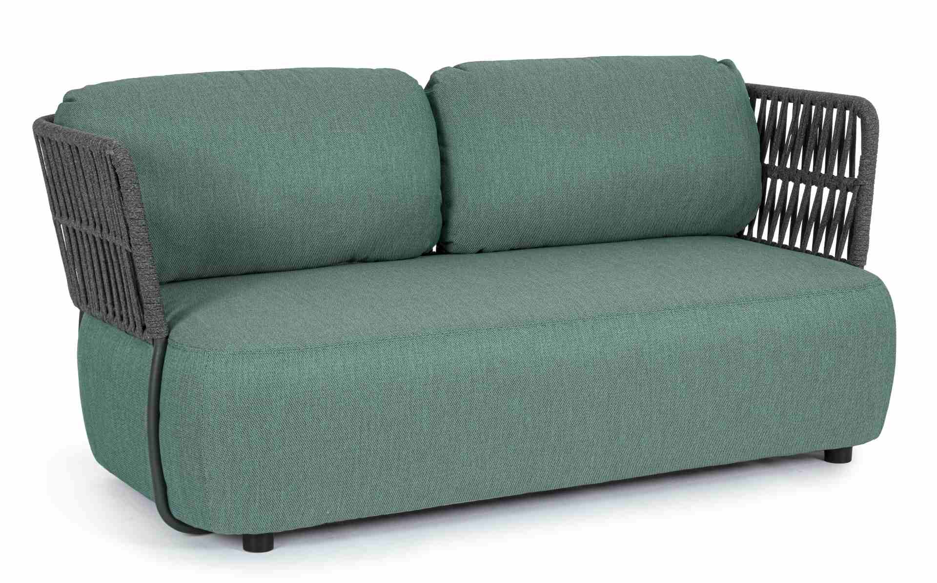 Sofa Palmer aus Aluminium, Jade