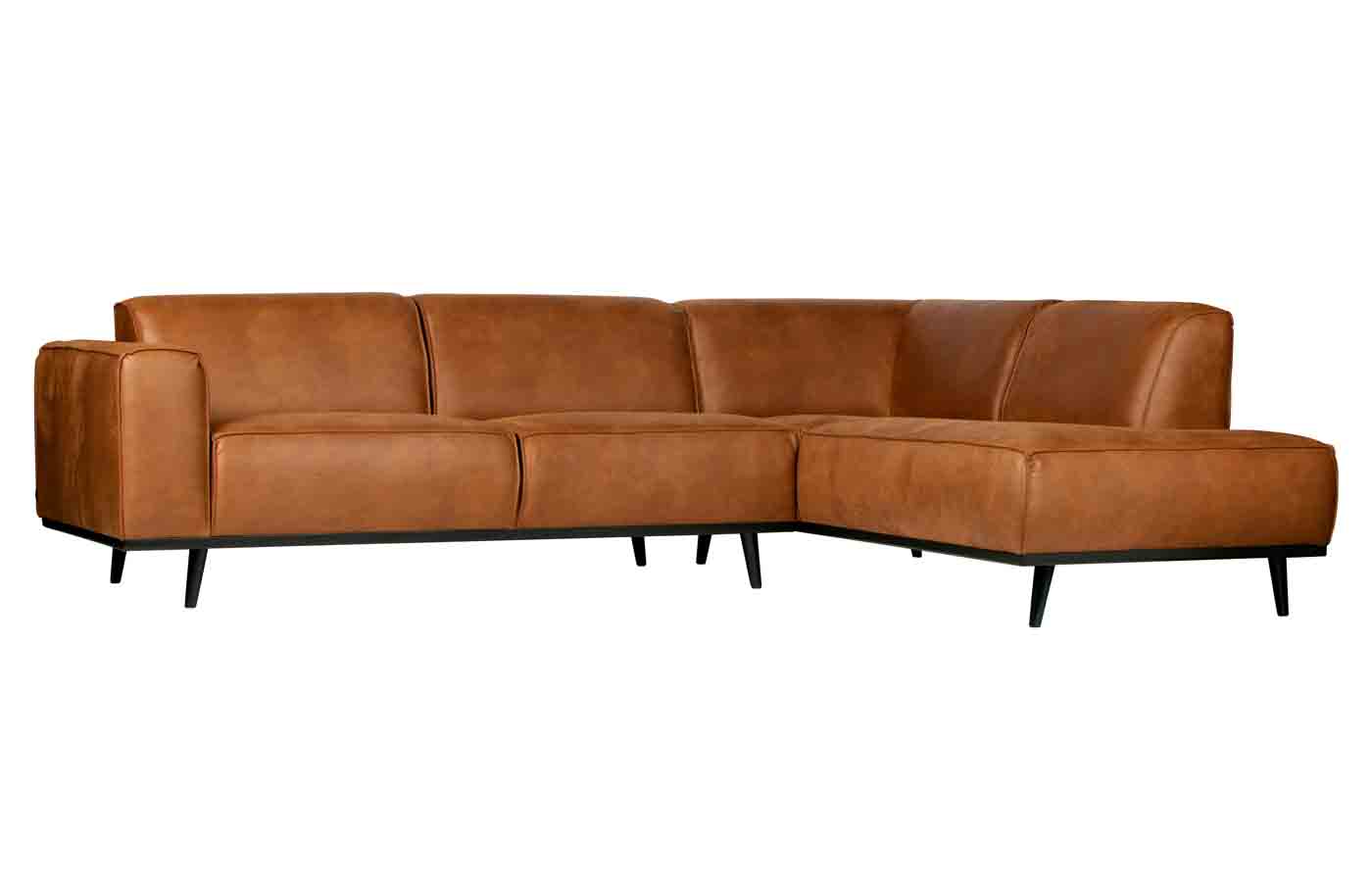 Ecksofa Statement Lederoptik, rechts Cognac