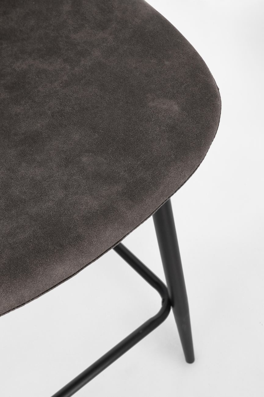 Barhocker New Irelia 2er- Set aus Kunstleder, Dunkelgrau