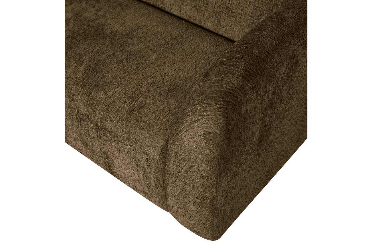 Sofa Sloping 3-Sitzer aus Struktursamt, Brass