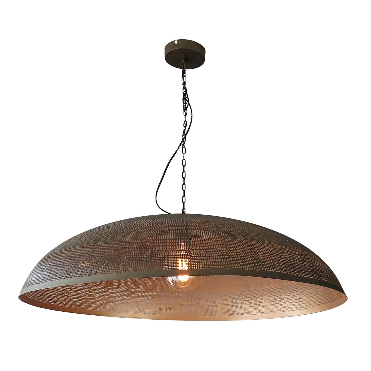 Hängeleuchte Fojara - Metall in Antike Bronze, Ø 92 cm, inkl. LED