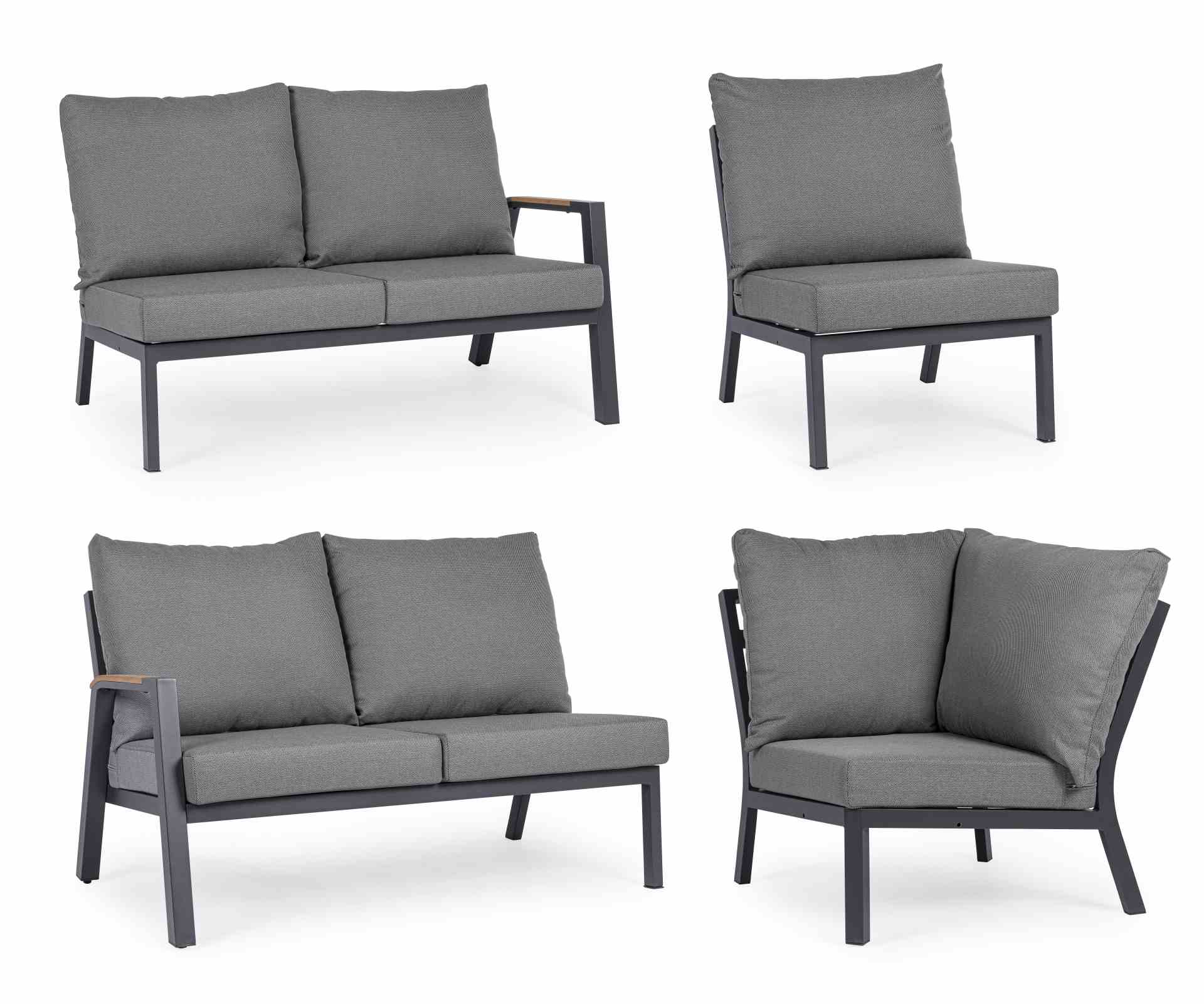 Gartensofa Jacob aus Aluminium, Anthrazit