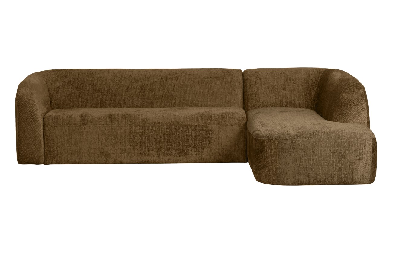 Ecksofa Sloping aus Struktursamt Rechts, Brass