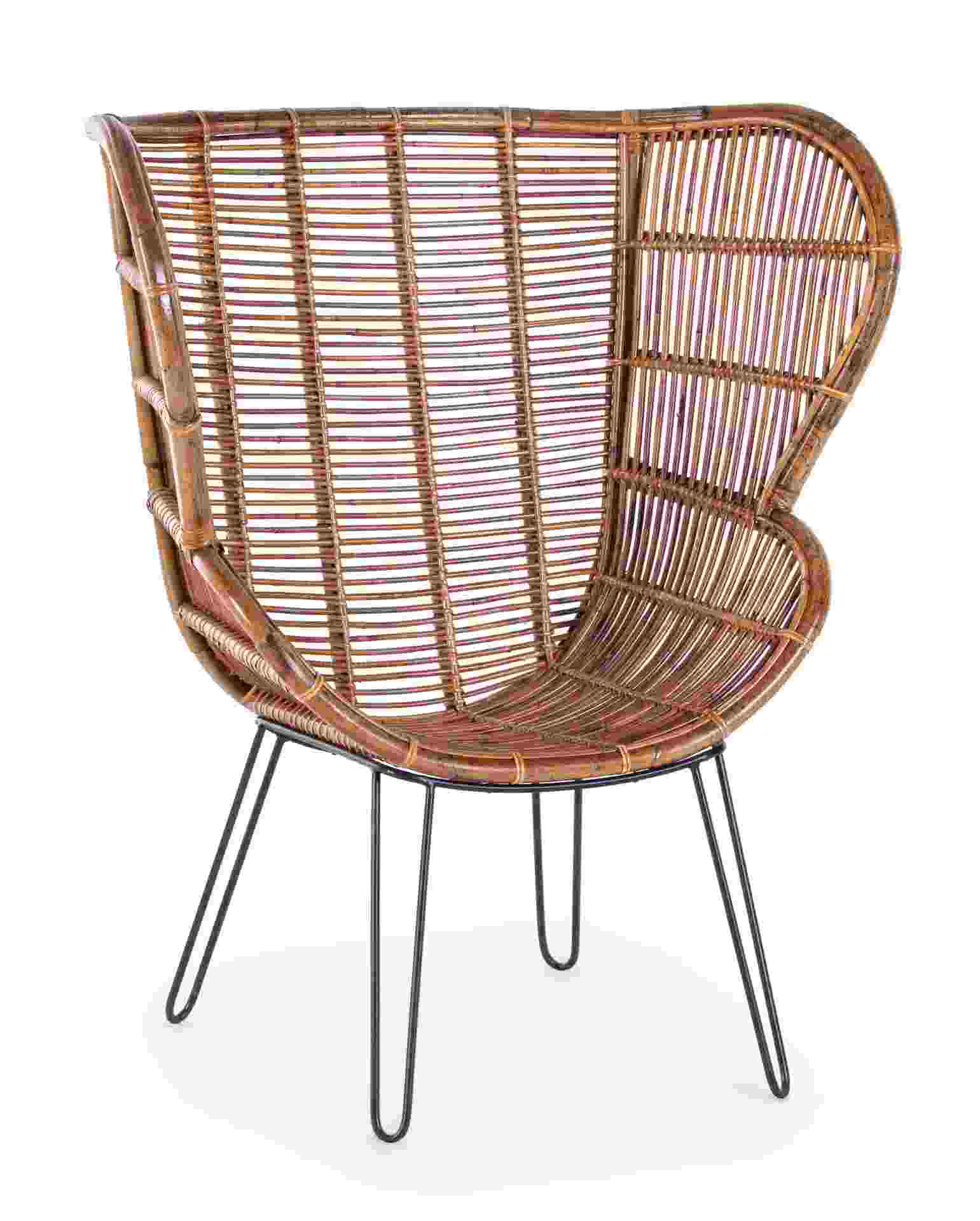 Sessel Estefan aus Rattan, Braun