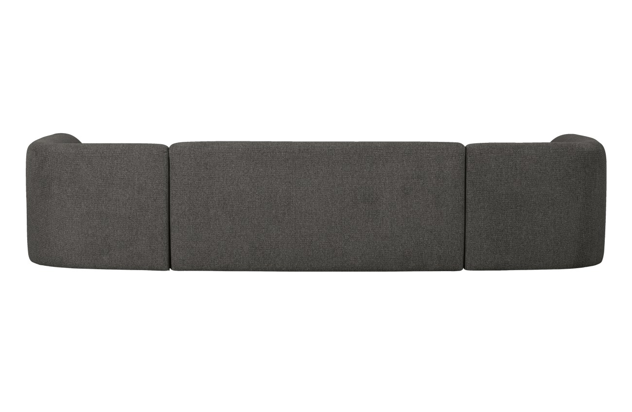 Sofa Sloping U-Form aus Melange-Stoff, Dunkelgrau