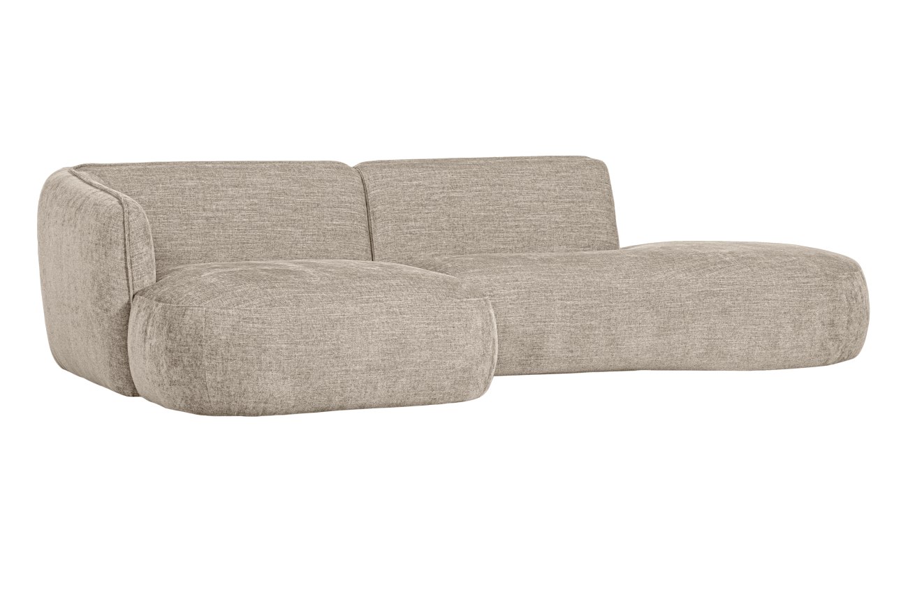 Ecksofa Polly aus Webstoff Links, Sand