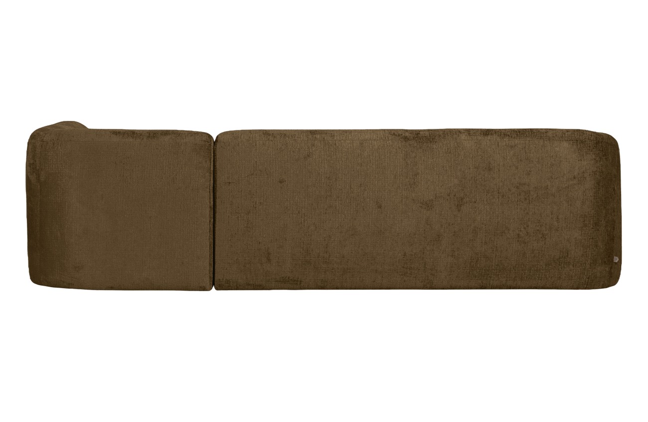 Ecksofa Sloping aus Struktursamt Rechts, Brass