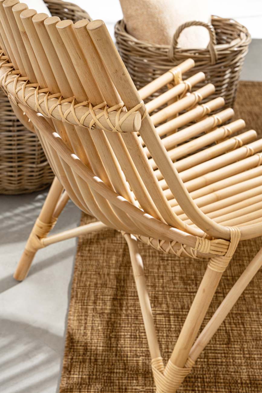 Sessel Menendez aus Rattan, Natur