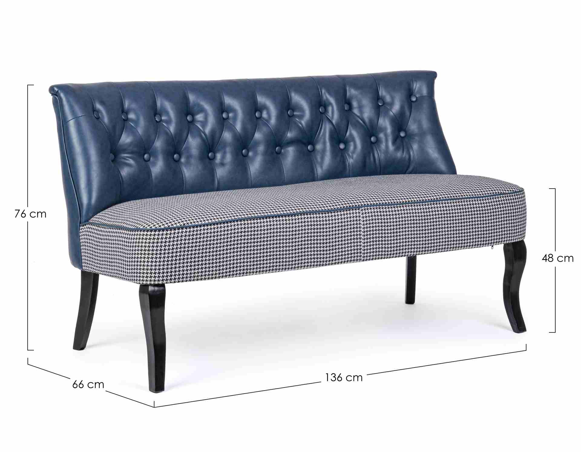 2-Sitzer Sofa Batilda aus Kunstleder, Blau