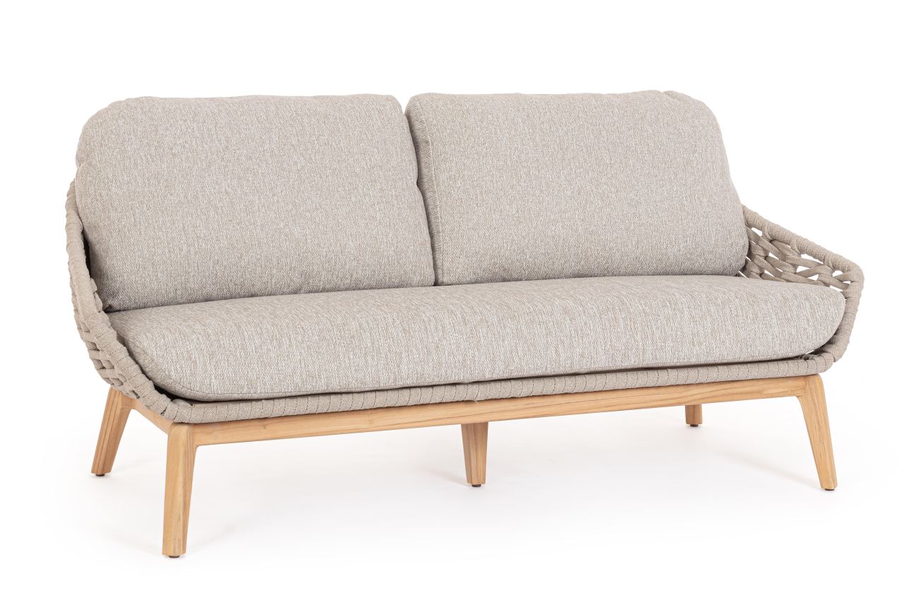 Gartensofa Tamires aus Teakholz, Beige