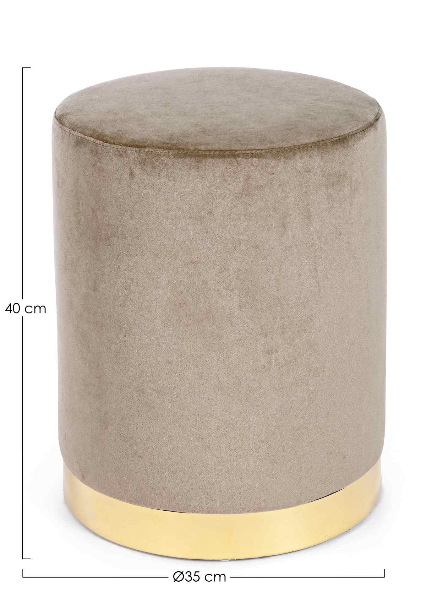 Pouf Lucilla in Samt-Optik, Taupe