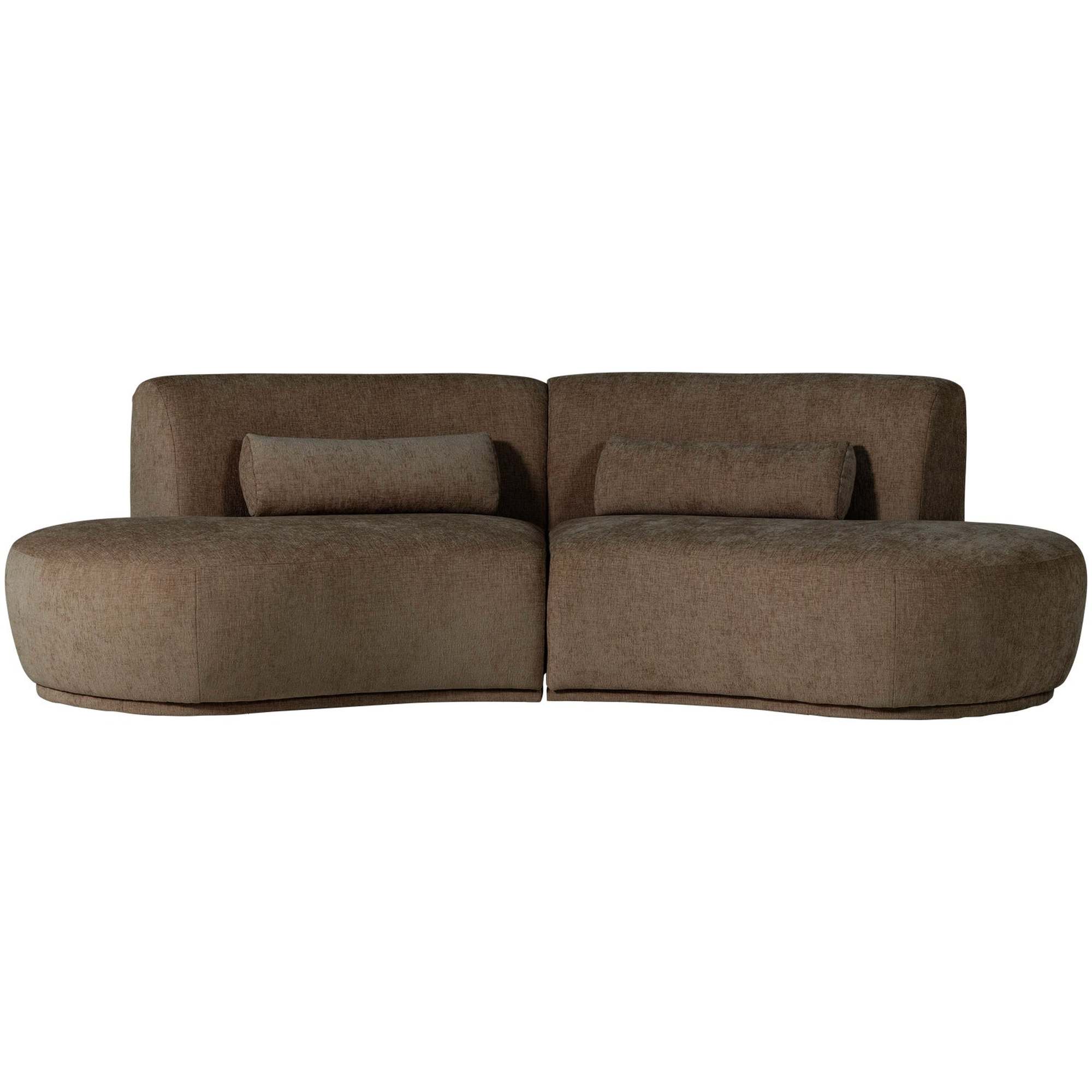 Sofa Batavier 4-Sitzer Halbrund - Webstoff, Braun