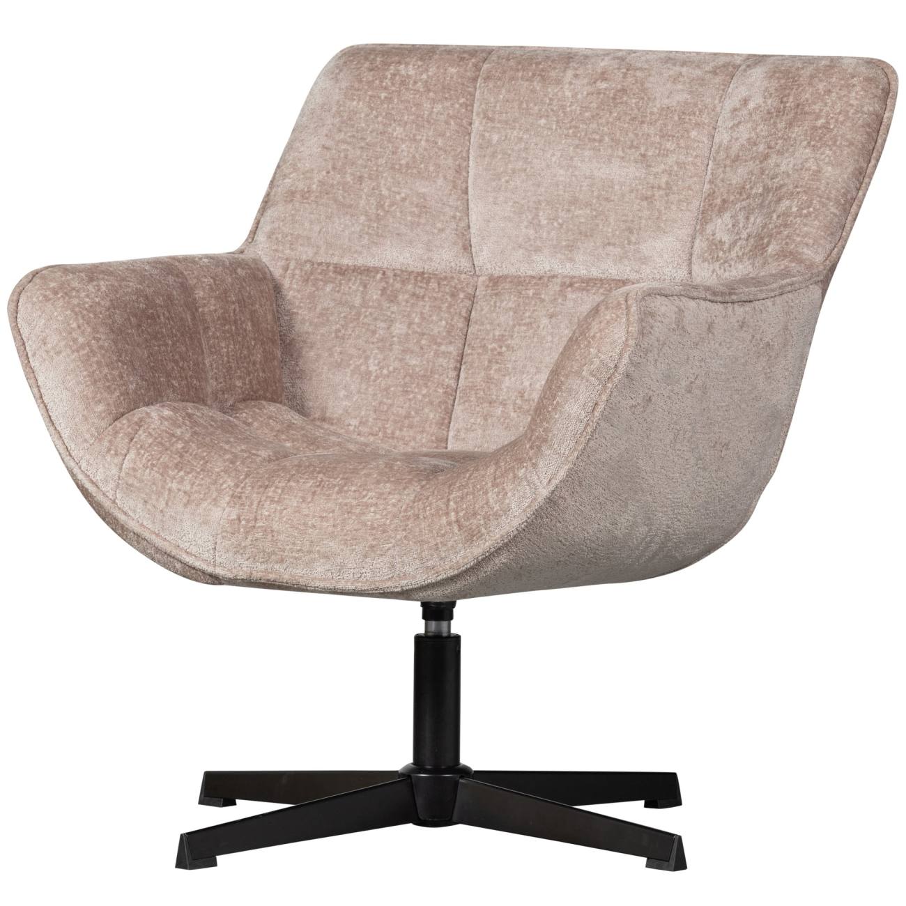 Drehsessel Wibo aus Chenille-Stoff, Taupe Drehsessel Wibo aus Chenille-Stoff, Taupe