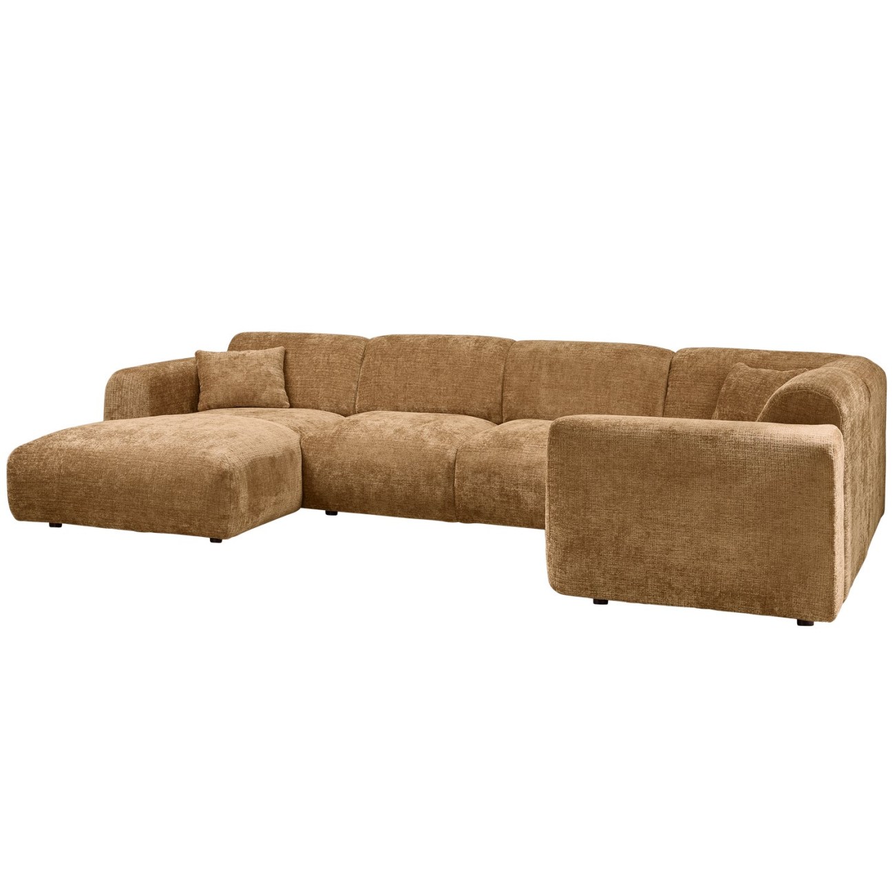 Ecksofa Cloud aus Chenille-Stoff Rechts, Honiggelb