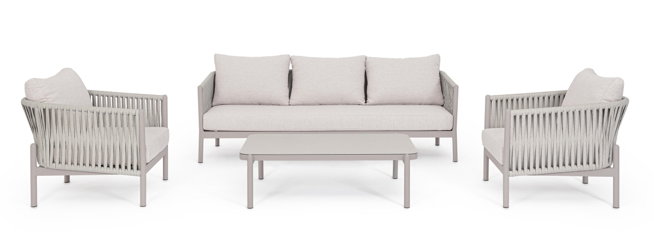 Gartensofa Florencia aus Aluminium, Sand