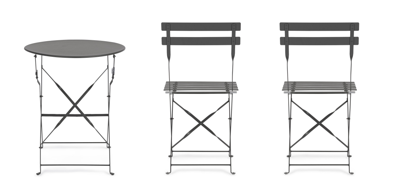 Garten-Set Austin, Stühle & Tisch, Anthrazit