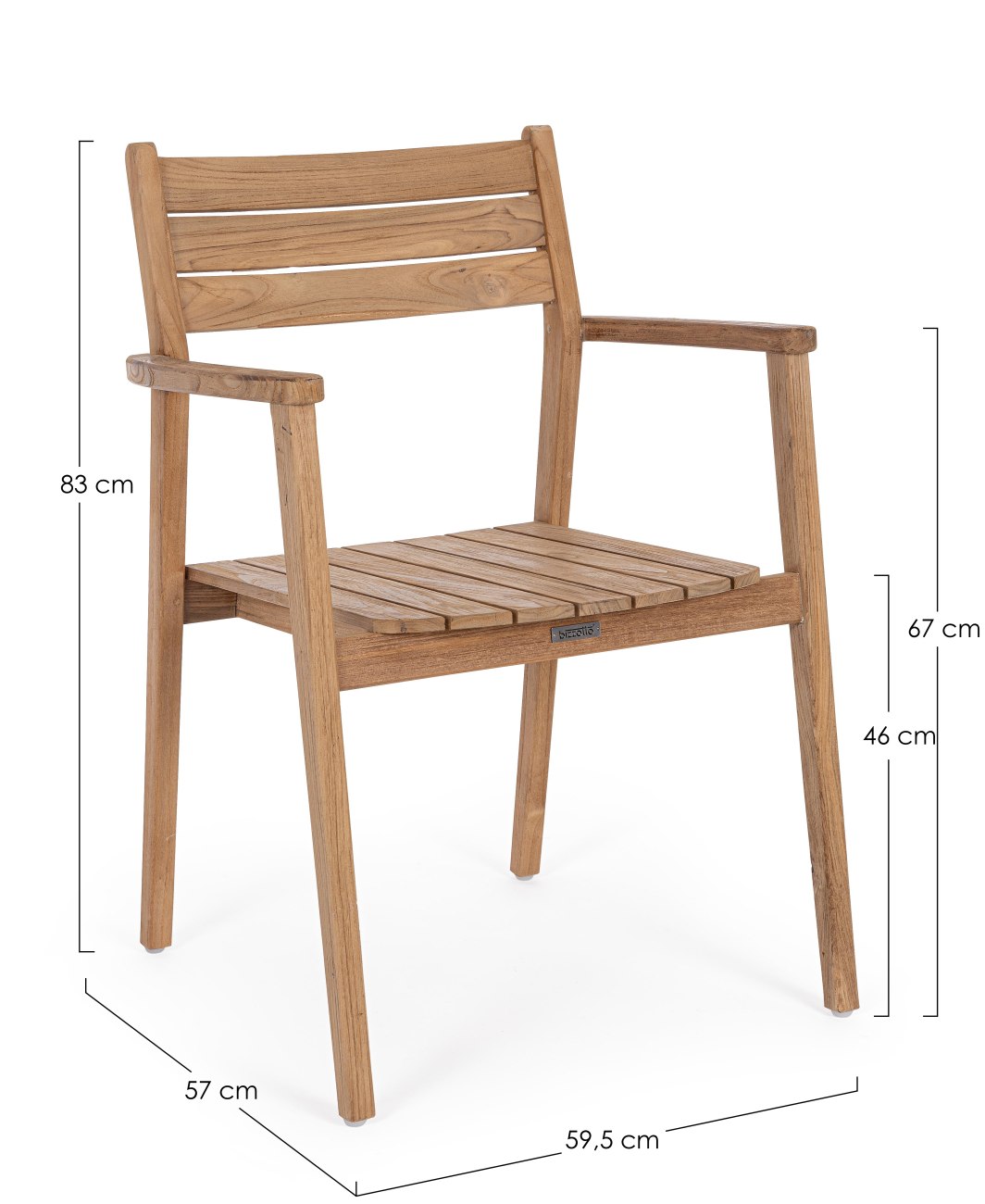 Gartenstuhl Adriel aus recyceltem Teakholz
