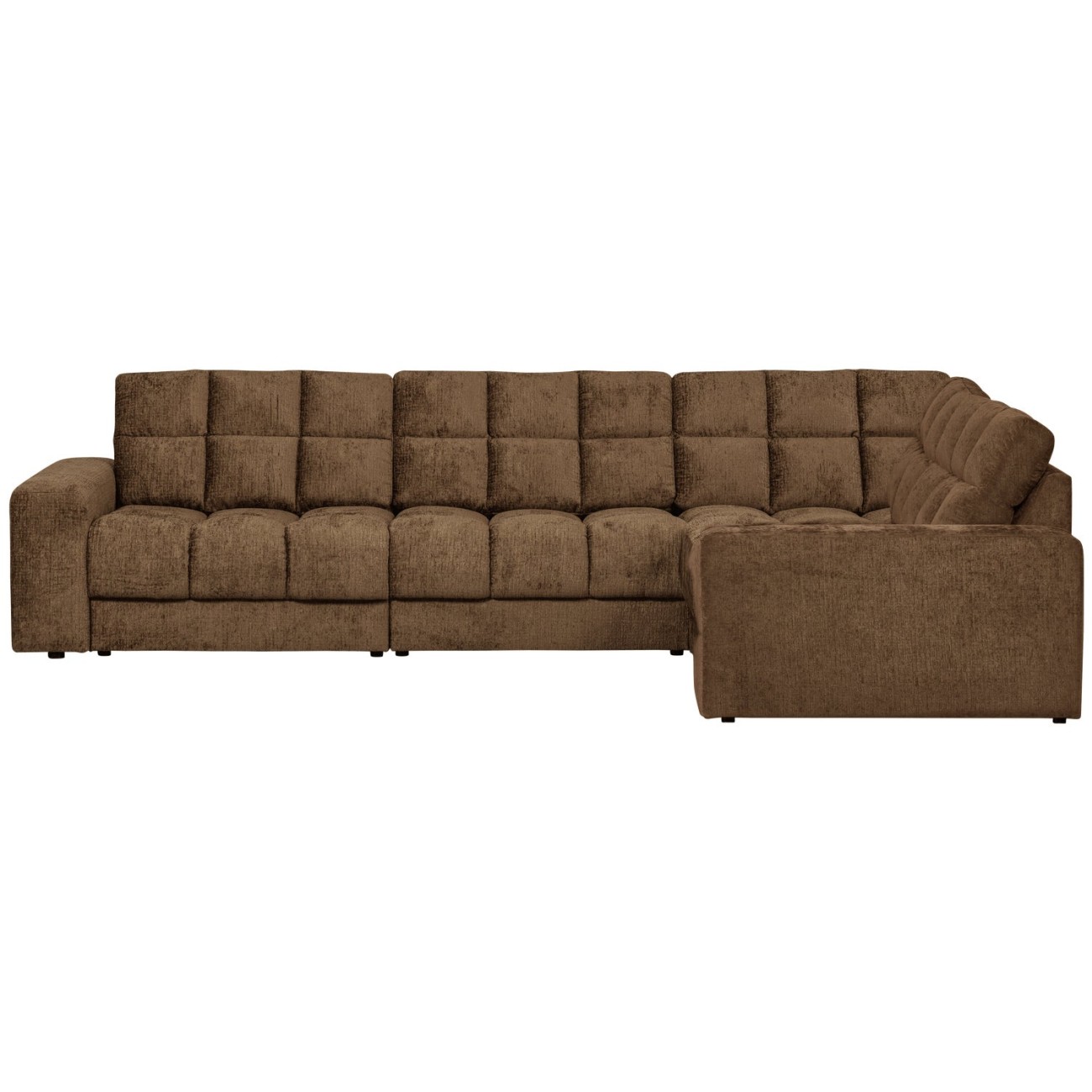 Ecksofa Date aus Struktursamt Rechts, Brass