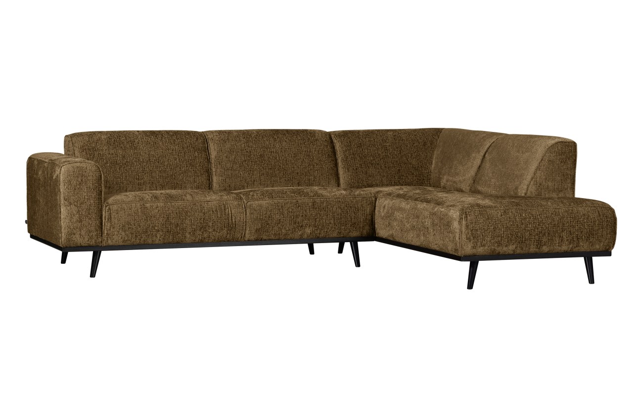 Ecksofa Statement aus Struktursamt Rechts, Brass