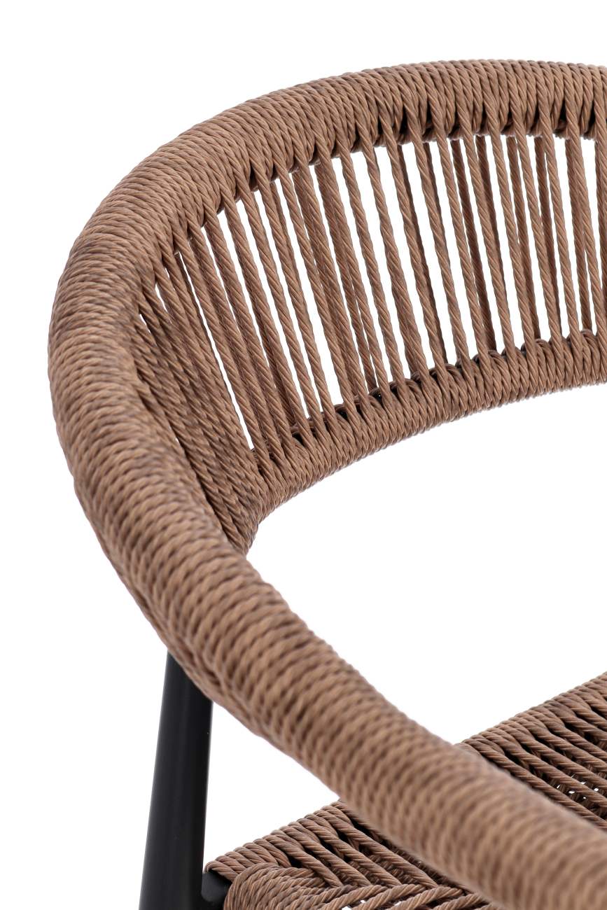 Gartenbarhocker Jandia aus Aluminium, Anthrazit / Natur