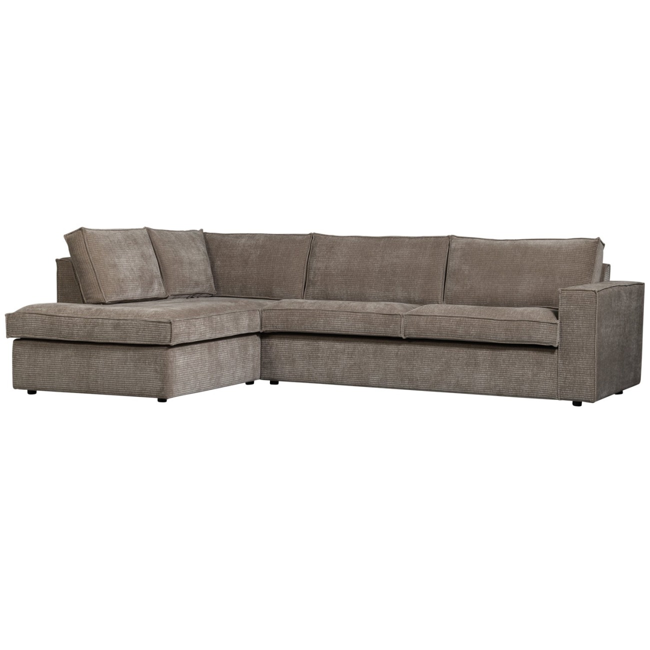 Ecksofa Hajo mit Cordbezug Links, Taupe