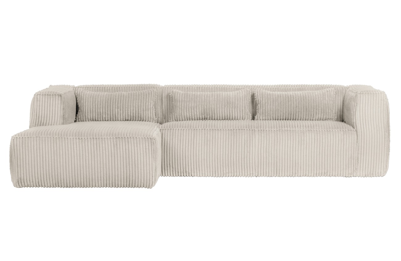 Ecksofa Bean mit Cordbezug, links Natur