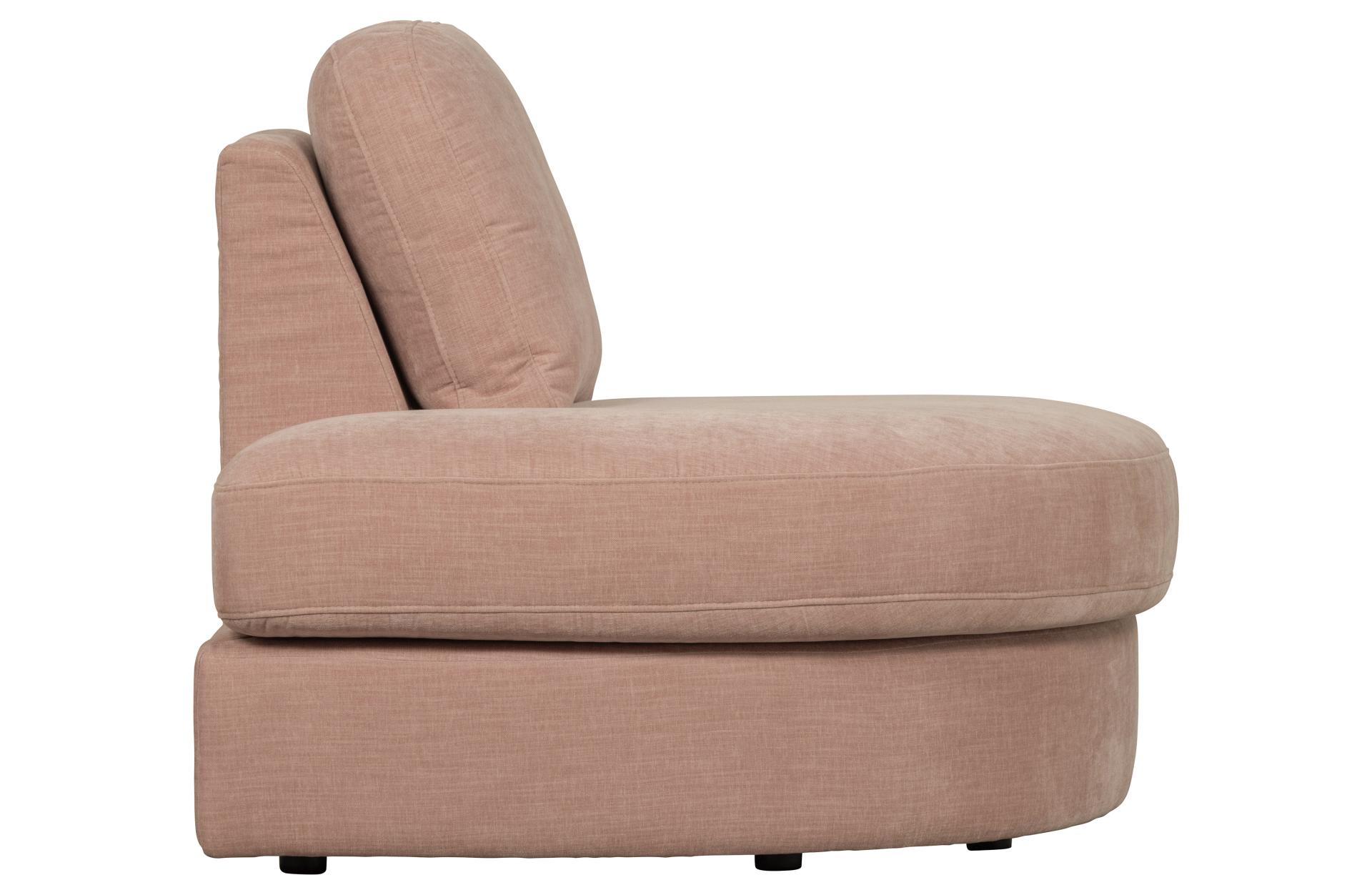 Modulsofa Family 1-Seat Eck-Element Rund Links, Rosa