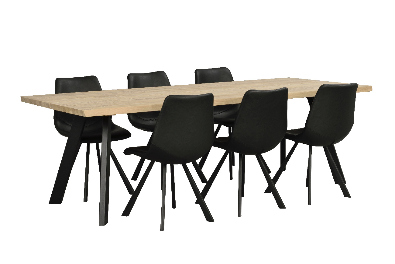 Esstisch Fred 240x100cm, Eiche Weiß pigmentiert