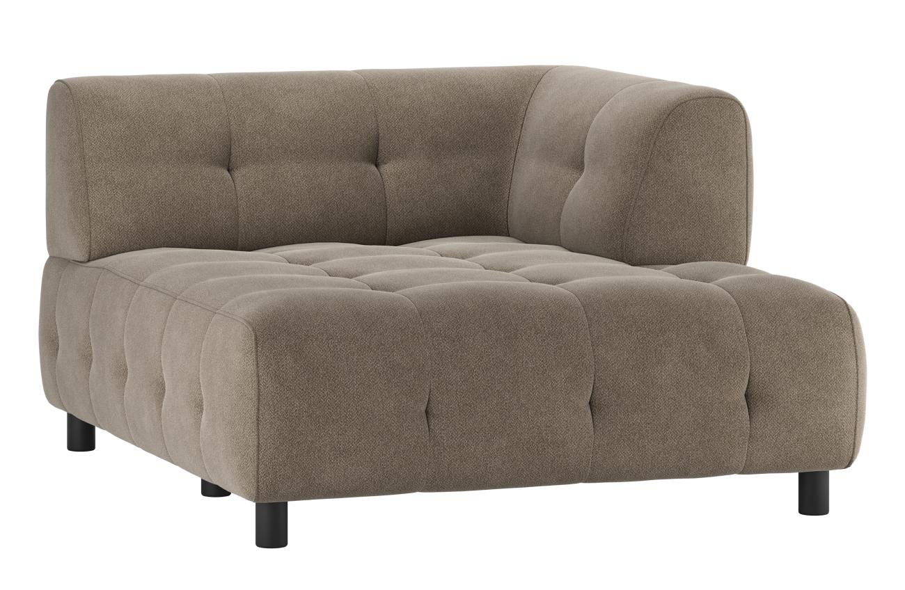 Modulsofa Louis Chaiselongue aus gewebten Stoff Rechts, Taupe