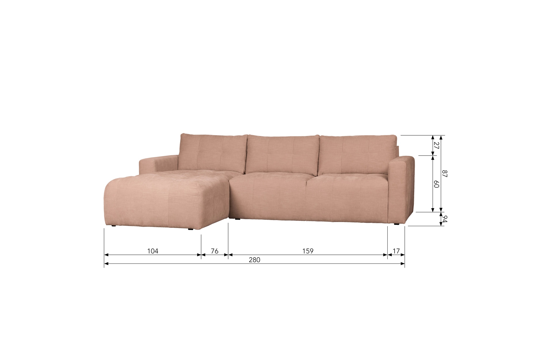 Chaise Lounge Bar aus gewebten Stoff Links, Rosa