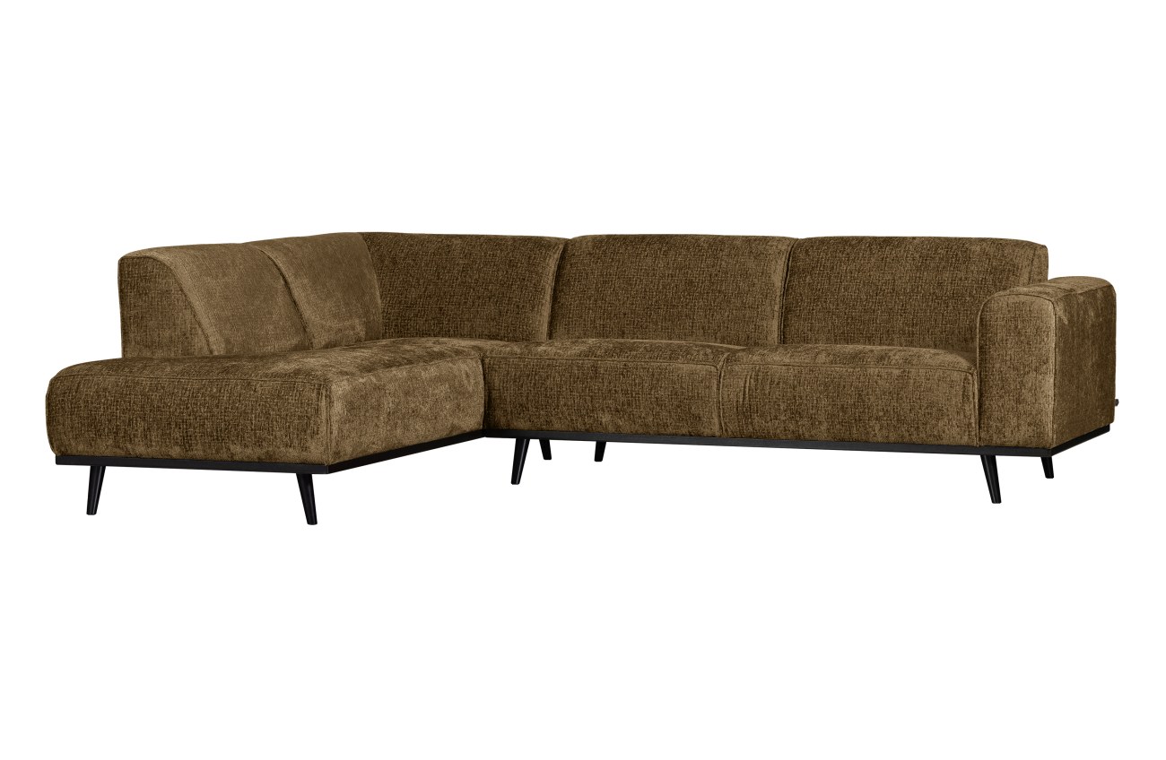 Ecksofa Statement aus Struktursamt Links, Brass