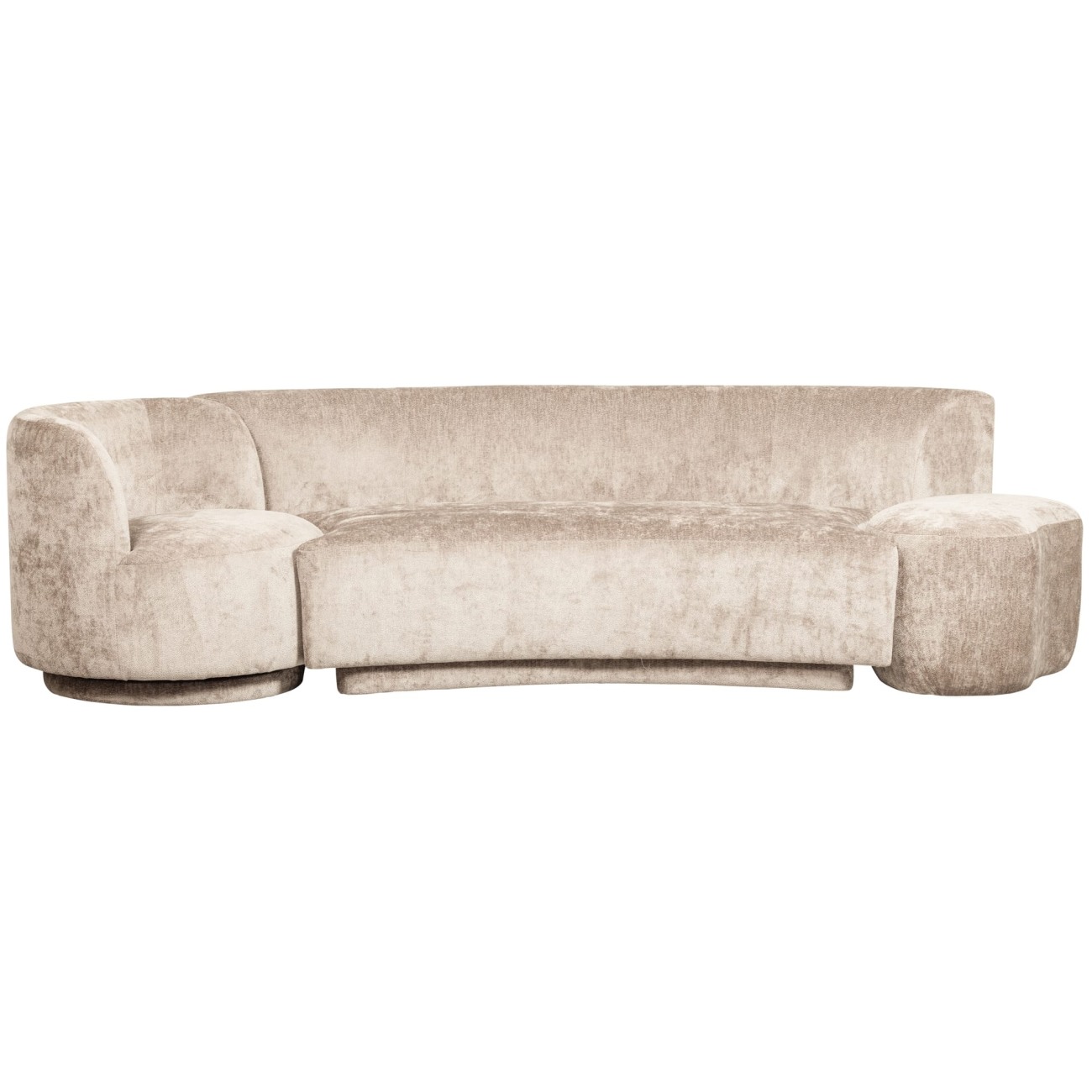 Sofa Combi-Popular: Bank+Sessel+Pouf, Natur