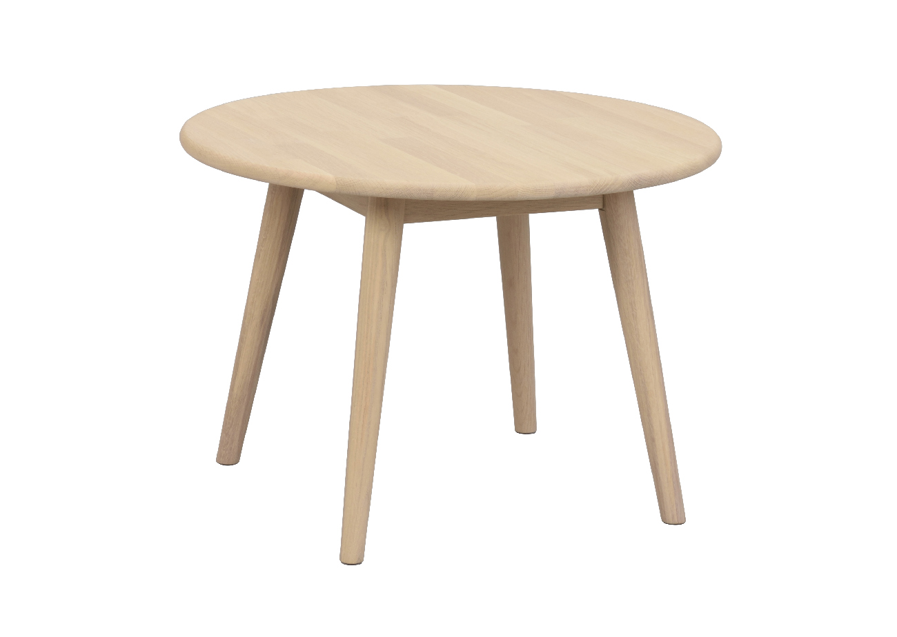 Couchtisch Tompkins Rund 60cm, Eiche Weiß pigmentiert