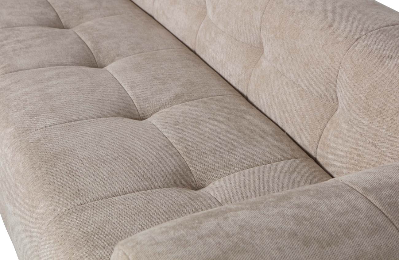 Ecksofa Grid aus Chenille-Gewebe Links, Beige