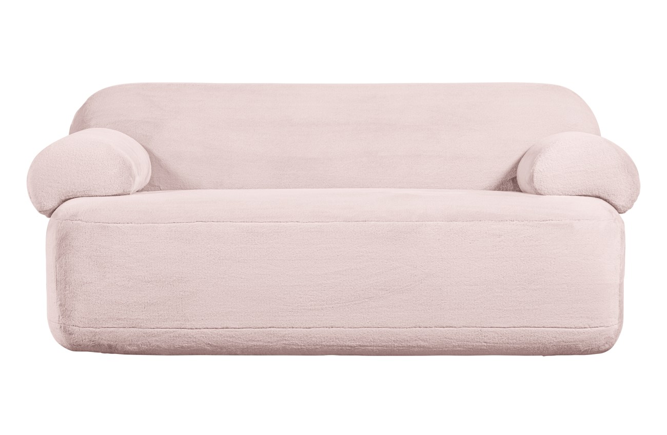 Sofa Jolie aus Pelz-Stoff, Rosa