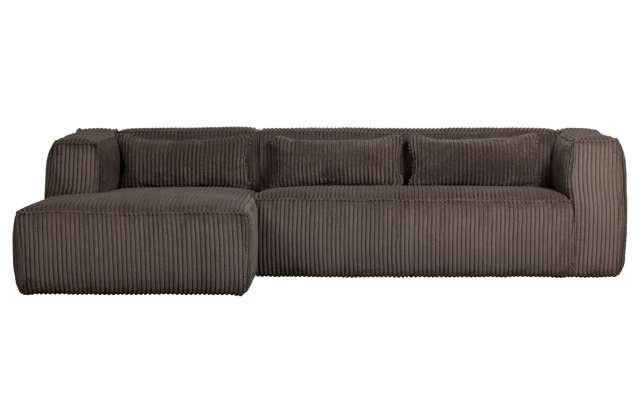 Ecksofa Bean mit Cordbezug, links Braun